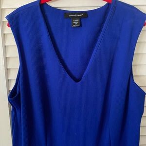 Ashley Stewart blue and white sleeveless dress. Size 18/20.